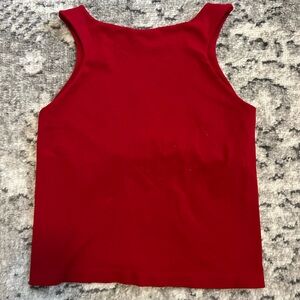 Free People Red Sleeveless Women's Racerback High Neck Top